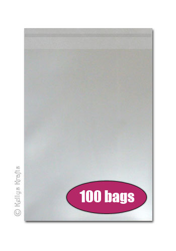 Clear Cellophane Self-Seal Card Display Bag, A6 (100 Pieces)