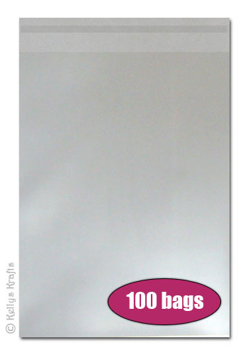 Clear Cellophane Self-Seal Card Display Bag, A5 (100 Pieces)