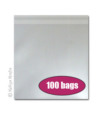 Clear Cellophane Self-Seal Card Display Bag, 5\"x5\" (100 Pieces)