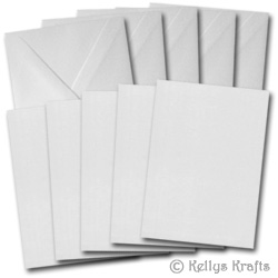 Set of 5 White A6 Card Blanks + Envelopes