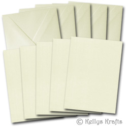 Set of 5 Ivory A6 Card Blanks + Envelopes