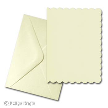 Ivory A6 Scalloped Edge Card Blank + Envelope (Pack of 1)