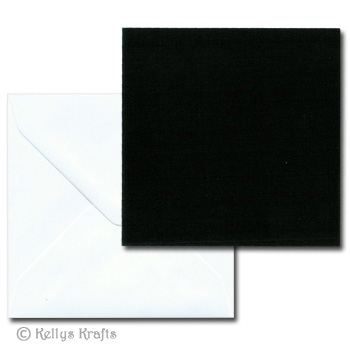 Black 5"x5" Square Card Blank + Envelope (Pack of 1)