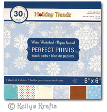 6 x 6 Patterned Papers - Perfect Prints, Winter Wonderland (30 Sheets)