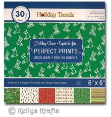 6 x 6 Patterned Papers - Perfect Prints, Holiday Cheer (30 Sheets)