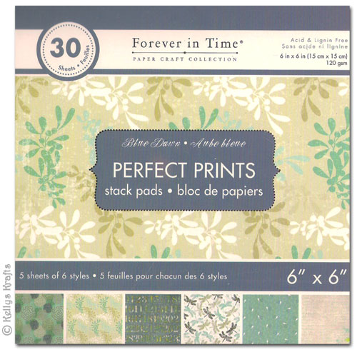 6 x 6 Patterned Papers - Perfect Prints, Blue Dawn (30 Sheets)