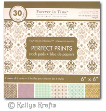 6 x 6 Patterned Papers - Perfect Prints, Old World Damask (30 Sheets)