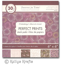 6 x 6 Patterned Papers - Perfect Prints, Elderberry (30 Sheets)