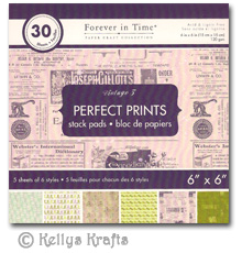 6 x 6 Patterned Papers - Perfect Prints, Vintage 3 (30 Sheets) - Click Image to Close