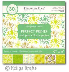 6 x 6 Patterned Papers - Perfect Prints, Honeydew (30 Sheets)