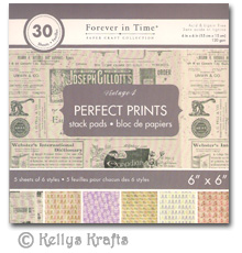 6 x 6 Patterned Papers - Perfect Prints, Vintage 4 (30 Sheets)