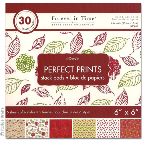 6 x 6 Patterned Papers - Perfect Prints, Rouge (30 Sheets)