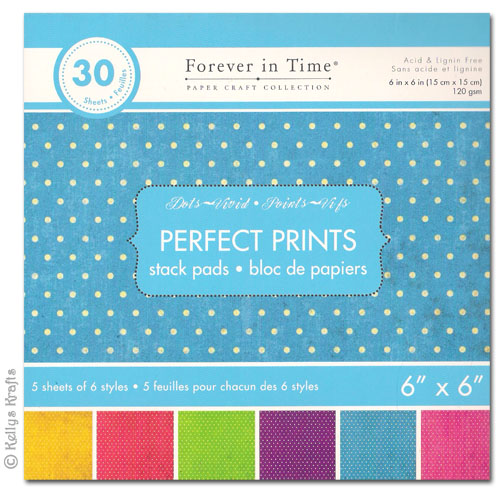 6 x 6 Patterned Papers - Perfect Prints, Dots Vivid (30 Sheets)