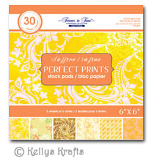 6 x 6 Patterned Papers - Perfect Prints, Saffron (30 Sheets)