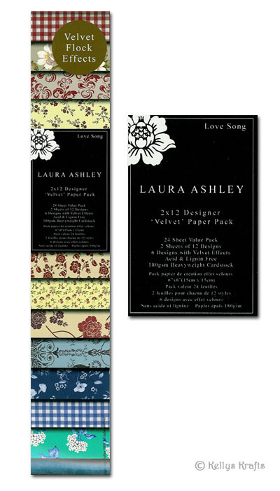 (image for) 12 x 2 Patterned Papers - Laura Ashley; Love Song (24 Sheets)