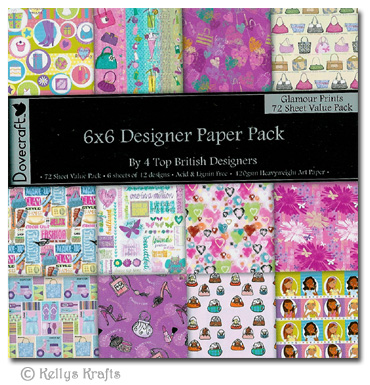 6 x 6 Patterned Papers - Dovecraft, Glamour (72 Sheets)