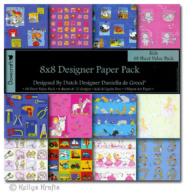 8 x 8 Patterned Papers - Dovecraft, Kids (48 Sheets)