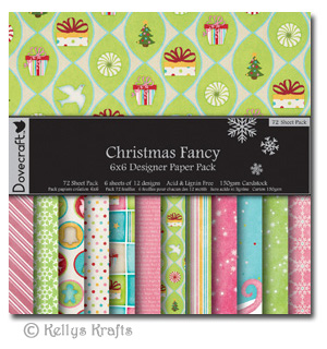 6 x 6 Patterned Papers - Dovecraft, Christmas Fancy (72 Sheets)