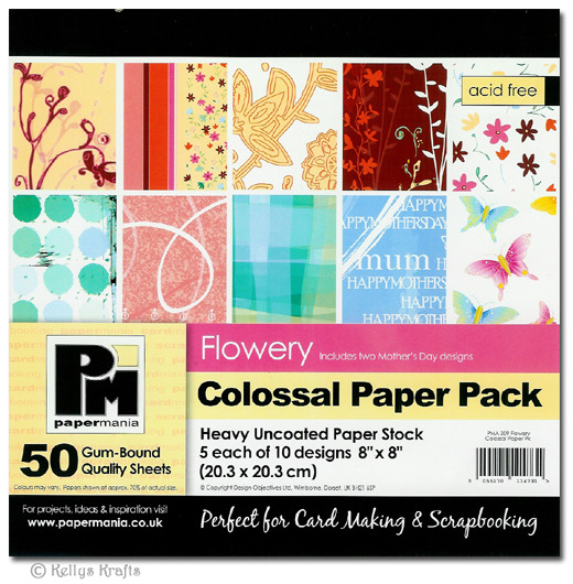 8 x 8 Patterned Colossal Papers - Flowery (50 Sheets)