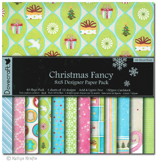 8 x 8 Patterned Papers - Dovecraft, Christmas Fancy (48 Sheets)