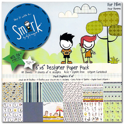 6 x 6 Patterned Papers - Smirk, For Him (48 Sheets)