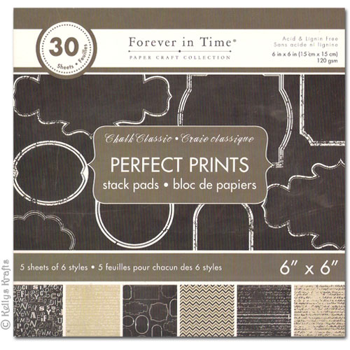 6 x 6 Patterned Papers - Perfect Prints, Chalk Classic (30 Sheets)