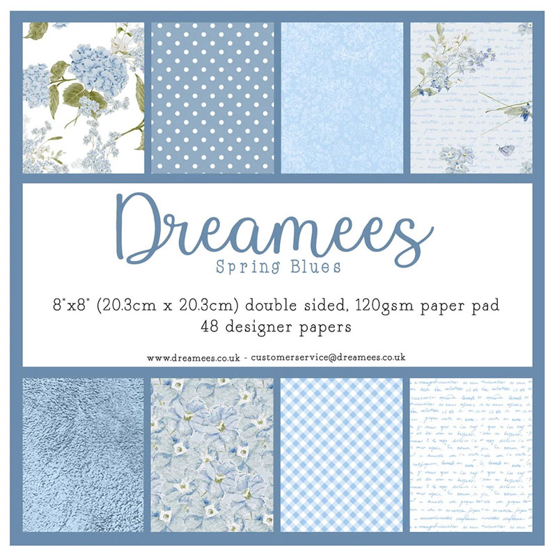 Dreamees 8"x8" Paper Pad - Spring Blues (image for) Dreamees 8"x8" Paper Pad - Spring Blues