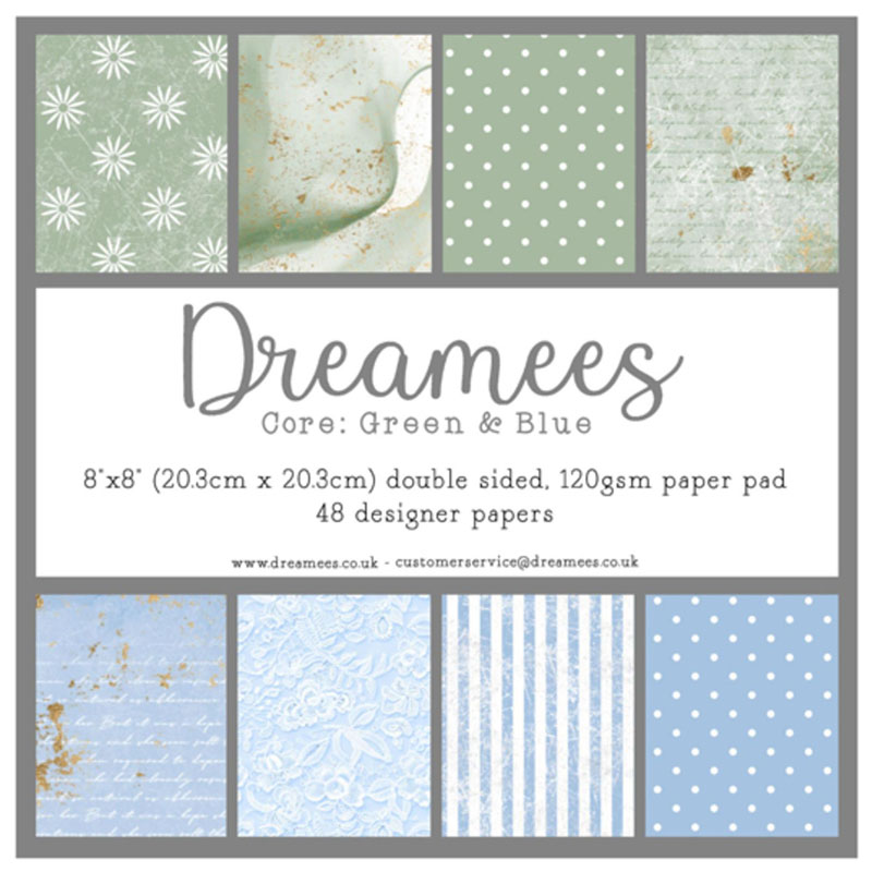Dreamees 8"x8" Paper Pad - Green & Blue (image for) Dreamees 8"x8" Paper Pad - Green & Blue