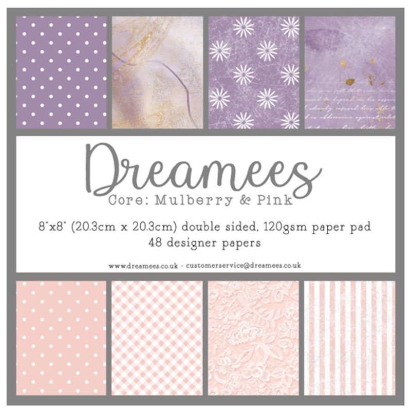 Dreamees 8"x8" Paper Pad - Mulberry & Pink (image for) Dreamees 8"x8" Paper Pad - Mulberry & Pink