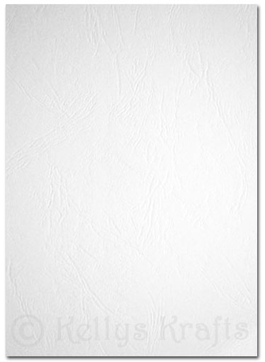 White A4 Textured Leather Effect Card