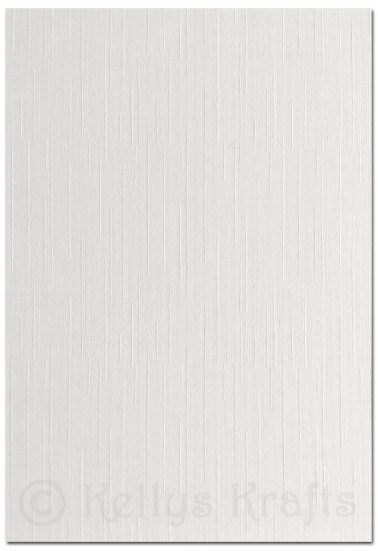 White A4 Textured Linen-Weave Effect Card