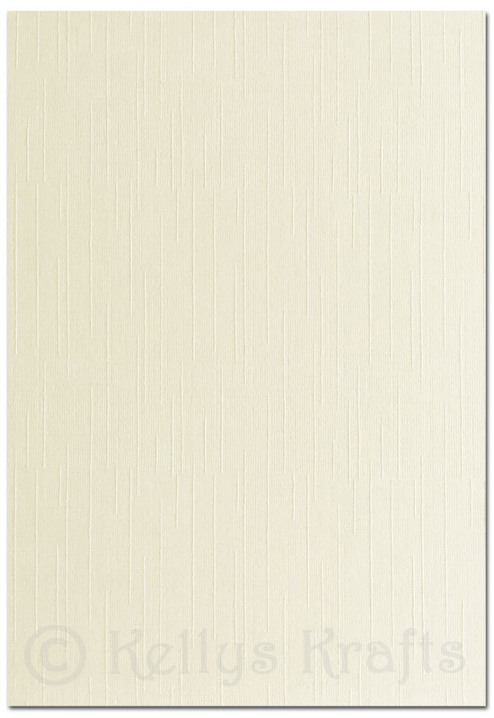 Ivory Cream A4 Textured Linen-Weave Effect Card