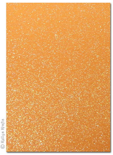 Glitter Card A4 Sheet - Orange - Click Image to Close