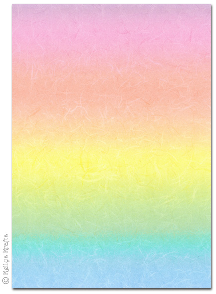 A4 Patterned Card - Rainbow Rays, Pastel/Light (1 Sheet)