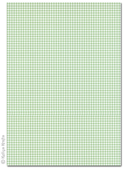 A4 Patterned Card - Gingham, Green (1 Sheet)