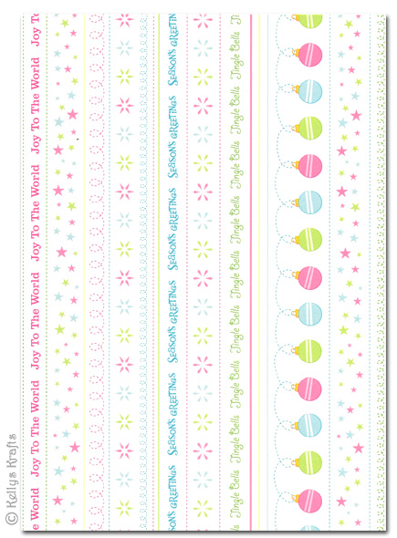 (image for) A4 Patterned Card - Candy Christmas Border Strips (1 Sheet)