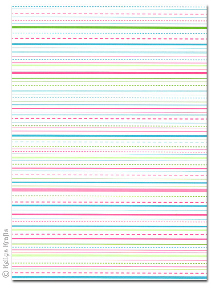 A4 Patterned Card - Candy Stripes + Dashes (1 Sheet)