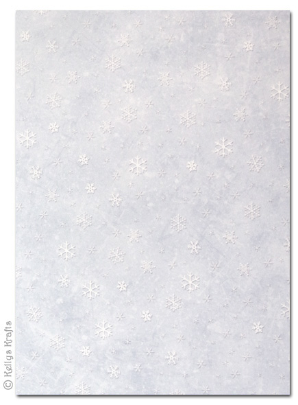 A4 Patterned Card - Small Snowflakes on Pale Blue Card (1 Sheet)