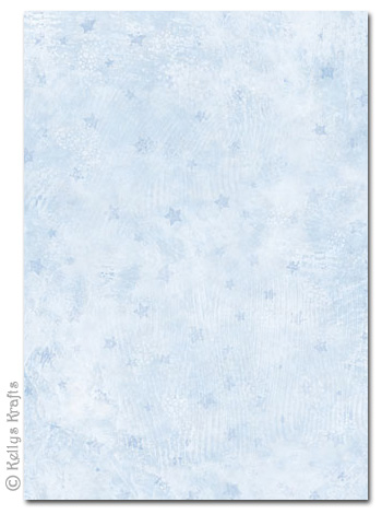 A4 Patterned Card - Small Stars, Blue (1 Sheet)
