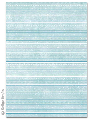 A4 Patterned Card - Stripes Ice Blue (1 Sheet)