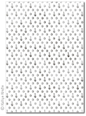 A4 Patterned Card - Pawprints & Fishbones (1 Sheet)