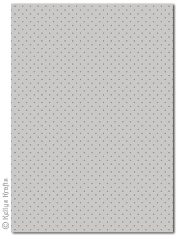 A4 Patterned Card - Polkadots, Grey Spots on Grey (1 Sheet)
