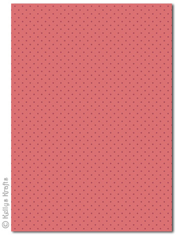 (image for) A4 Patterned Card - Polkadots, Wine Spots on Light Red (1 Sheet)