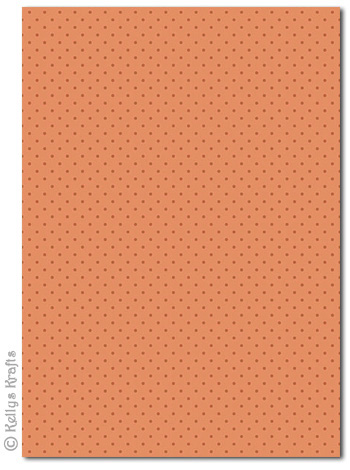 A4 Patterned Card - Polkadots, Dark Spots on Light Orange (1 Sheet)