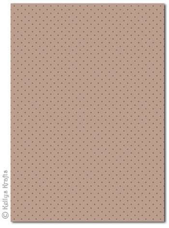 A4 Patterned Card - Polkadots, Brown Spots on Light Brown (1 Sheet)