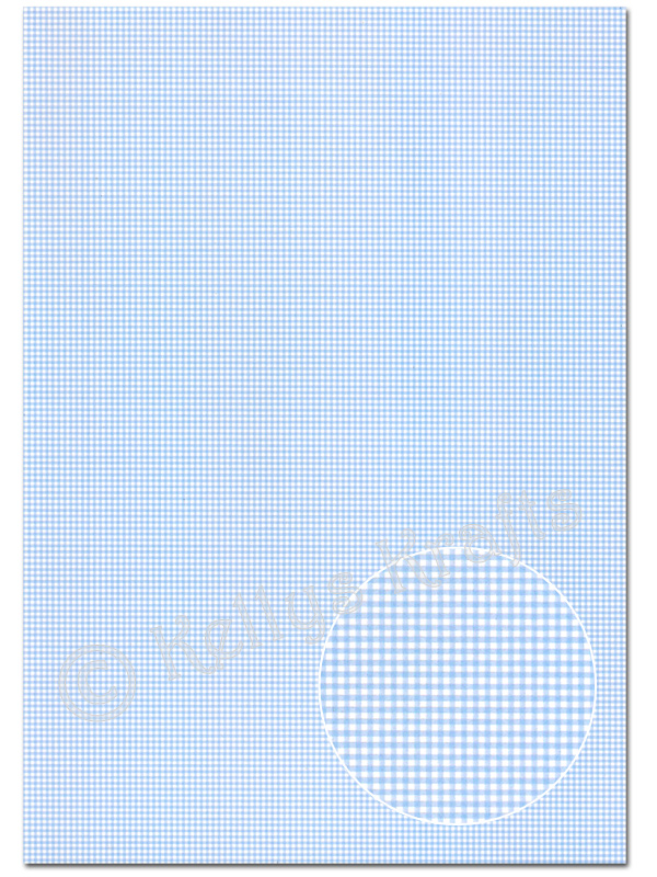 A4 Patterned Card - Small Gingham, Blue (1 Sheet)