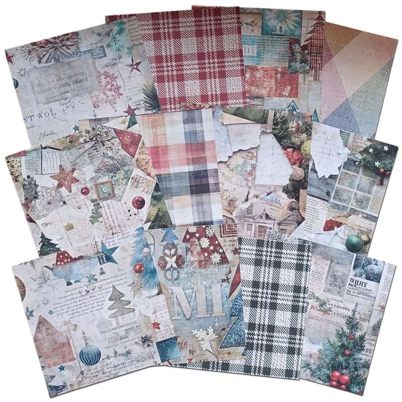 (image for) 6x6 Patterned Papers - Christmas Scrapbook - Set C (12 Sheets)
