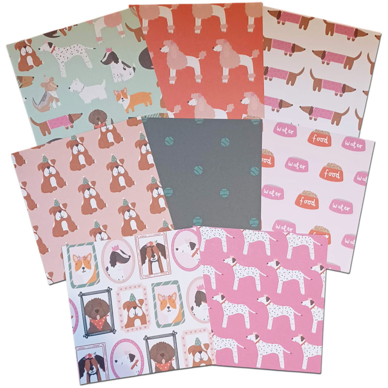 (image for) 6x6 Patterned Papers - Dog Theme - Set B (8 Sheets)