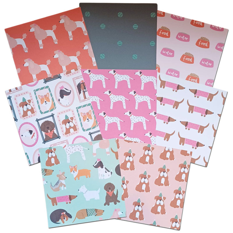 (image for) 6x6 Patterned Papers - Dog Theme - Set D (8 Sheets)