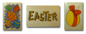 Easter Wooden Rubber Stamps